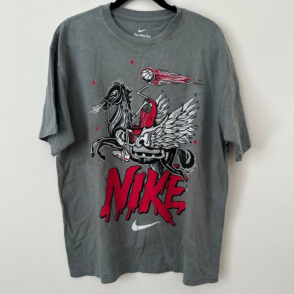 Nike Mens Nike M90 OC2 T-Shirt - Mens Red/Grey Size Small - Picture 6 of 10
